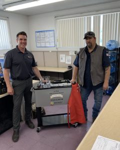 L-R: Pocatello Terminal Manager, Chris Gosnell, with 15 year SDA recipient, P&D Driver, Steve Alarcon.